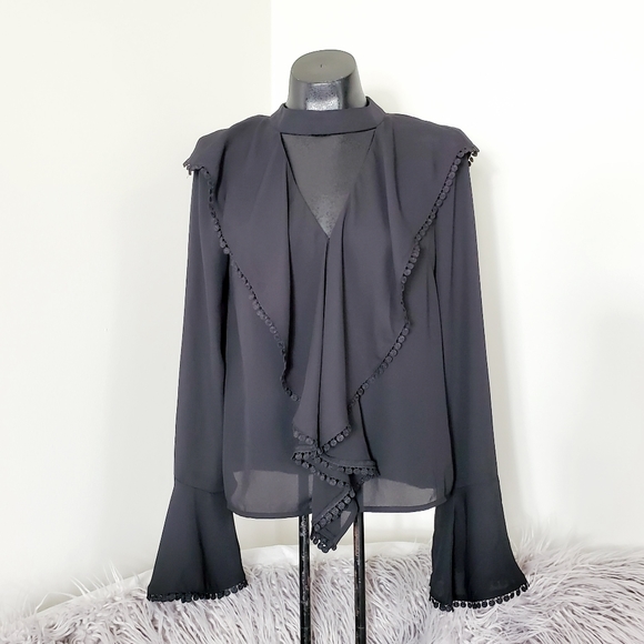 Endless Rose Tops - Endless Rose • Bell Sleeve Ruffle Blouse